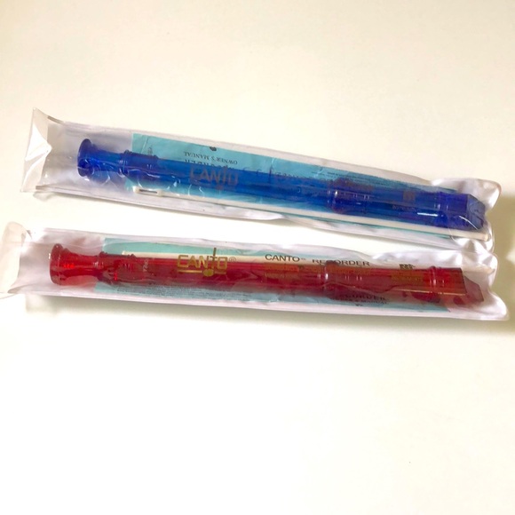 2 canto recorders soprano baroque model rhythm band instruments - Picture 1 of 9